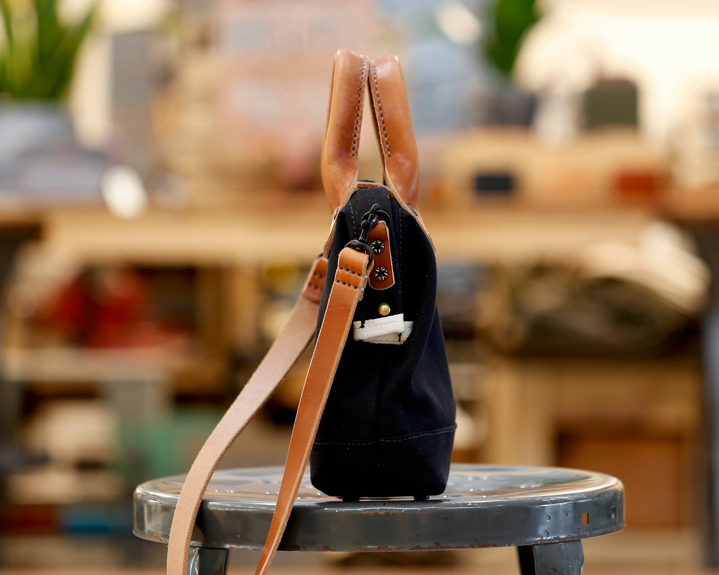 Black Tool Bag Crossbody with Handles