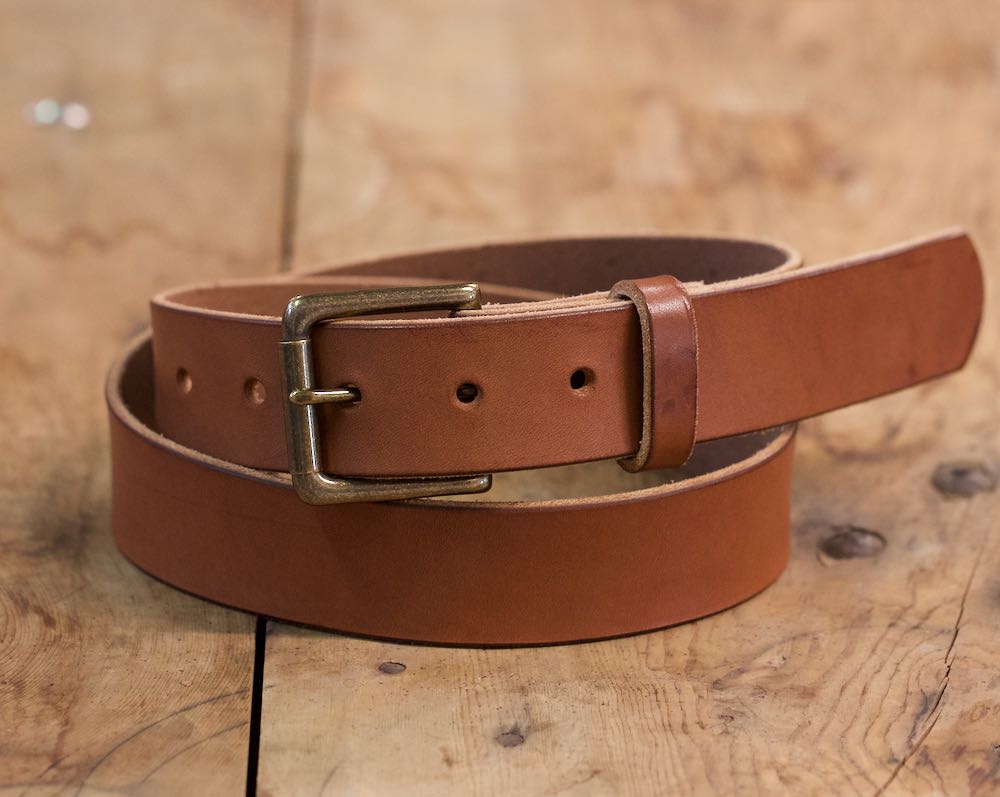 Natural Veg Tan Belt w/ Bronze Buckle – Werther Leather Goods