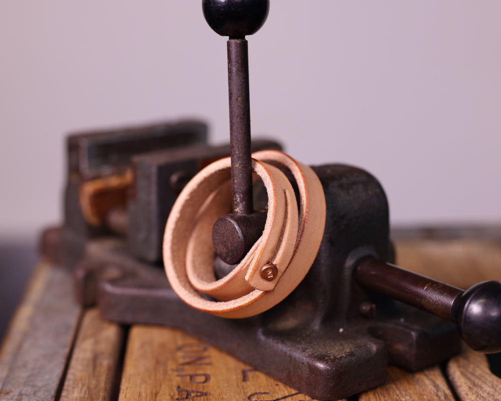 Double Wrap Leather Bracelet with Copper Stud