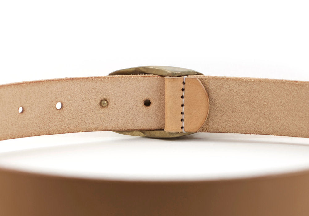 Natural Veg Tan Belt w/ Bronze Buckle