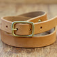 Thin Vegetable Tanned Belt w/ Brass Buckle