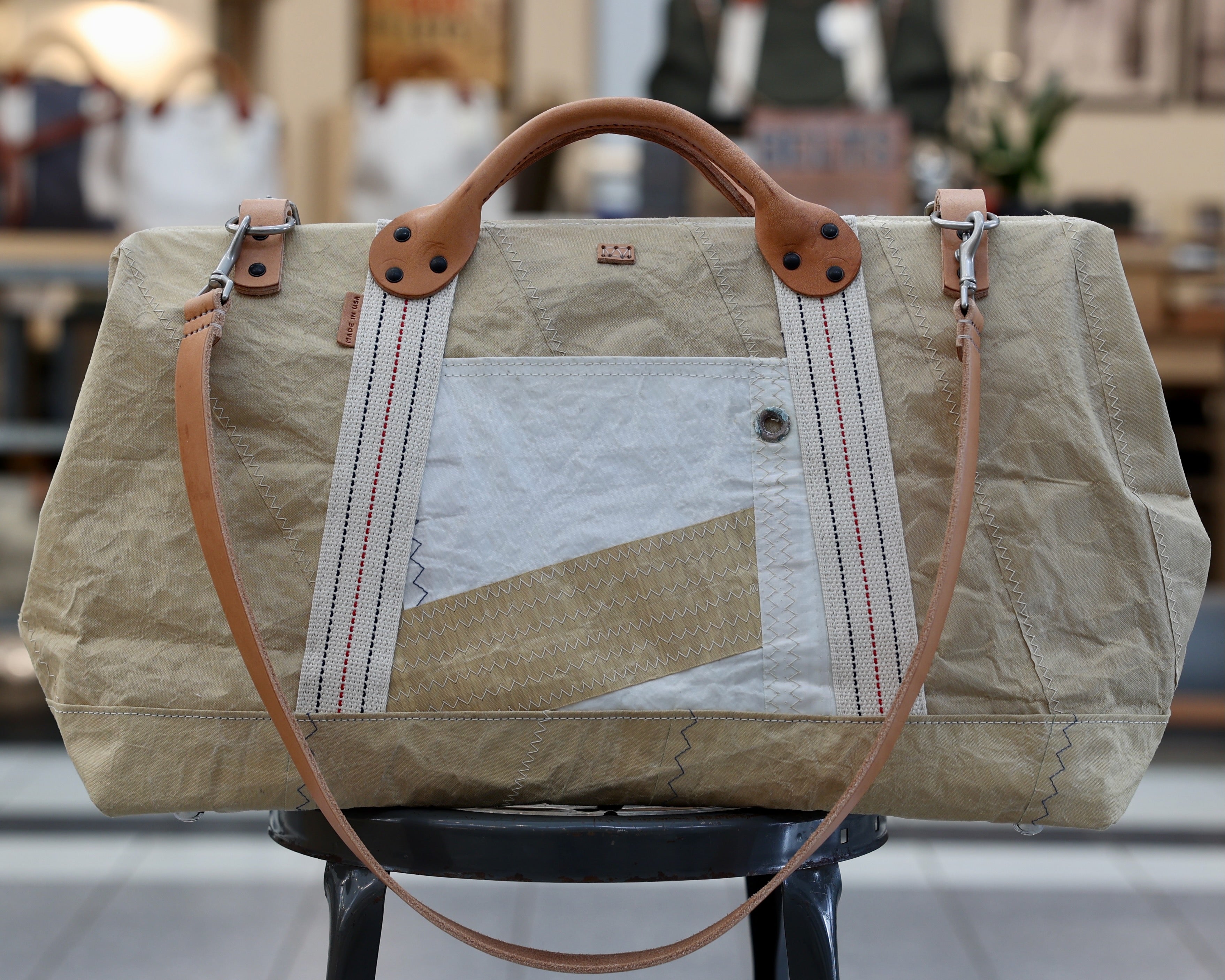 Tool Bag Weekender Made from an Old Sail – Werther Leather Goods