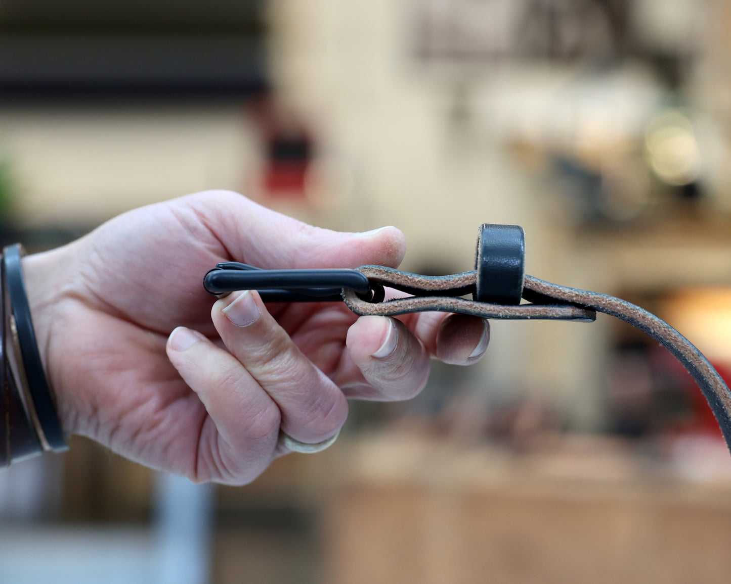 Black Vegetable Tanned Belt w/ Brass Buckle