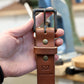 Brown Vegetable Tanned Belt w/ Brass Buckle