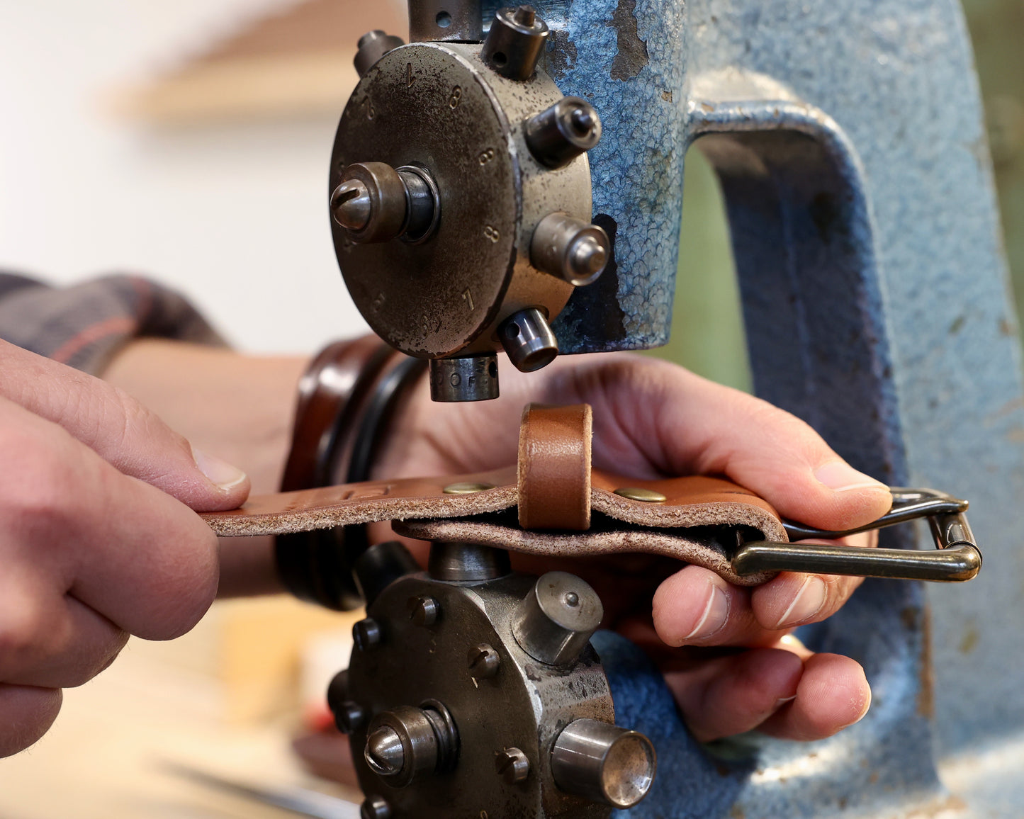 Brown Vegetable Tanned Belt w/ Brass Buckle
