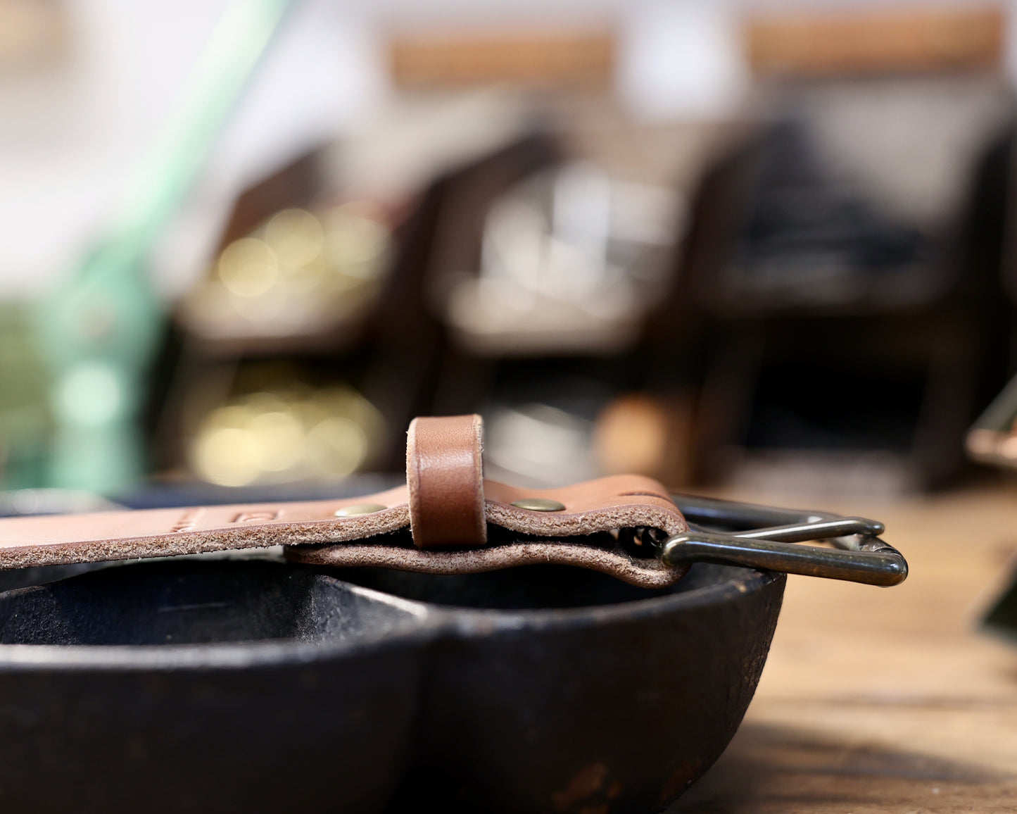 Brown Vegetable Tanned Belt w/ Brass Buckle