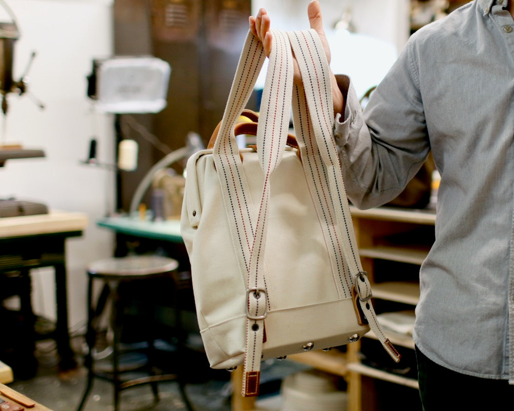Tool Bag Backpack - Canvas & Leather Backpack Made in Norfolk, VA – Werther  Leather Goods